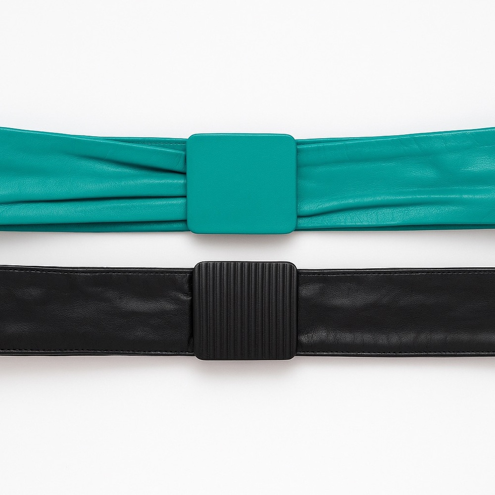 Vintage 80s Leather Belt Pair – Liberty Belle & Turquoise Statement Cinch